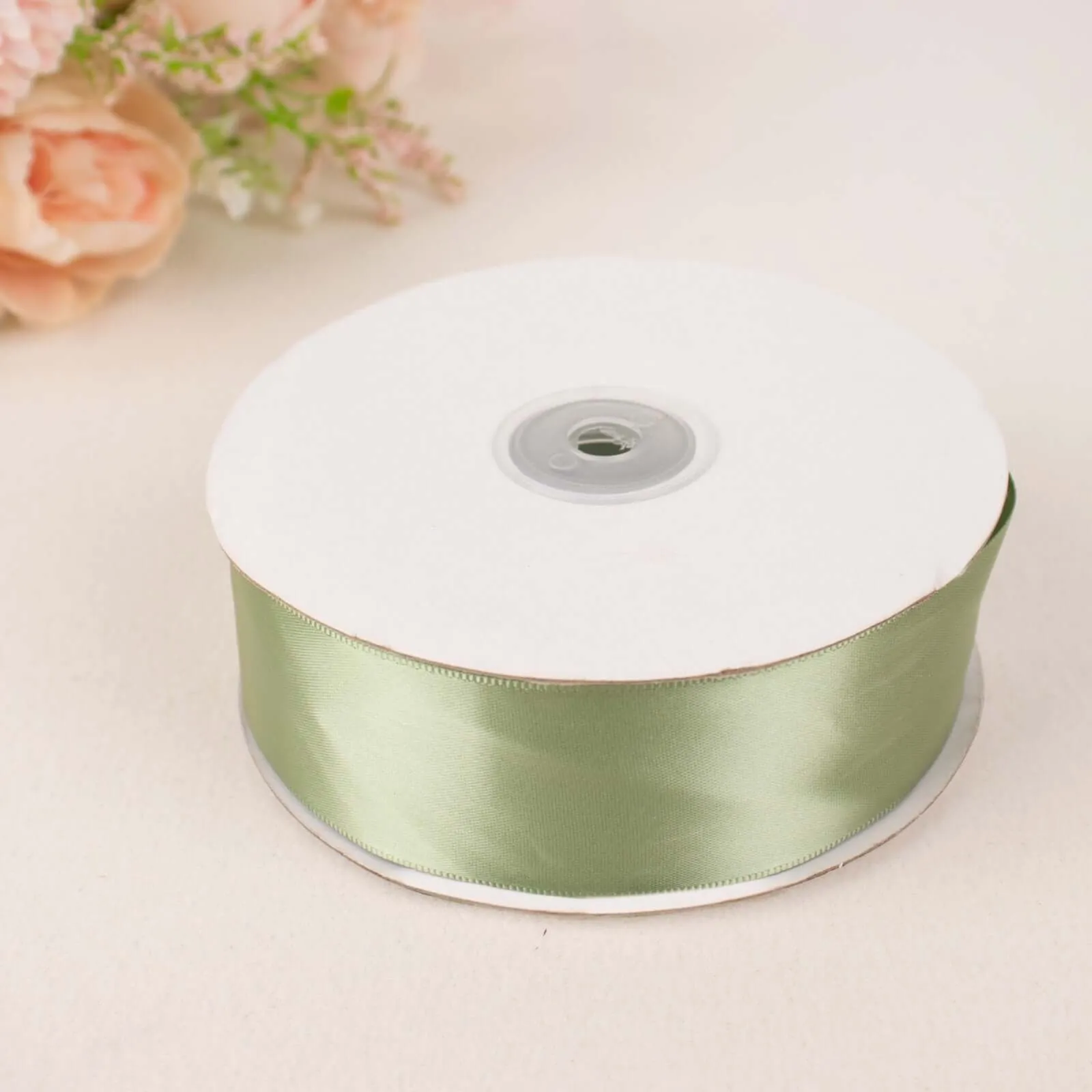 Sage Green Single Face Decorative Satin Ribbon 50 Yards 1.5"