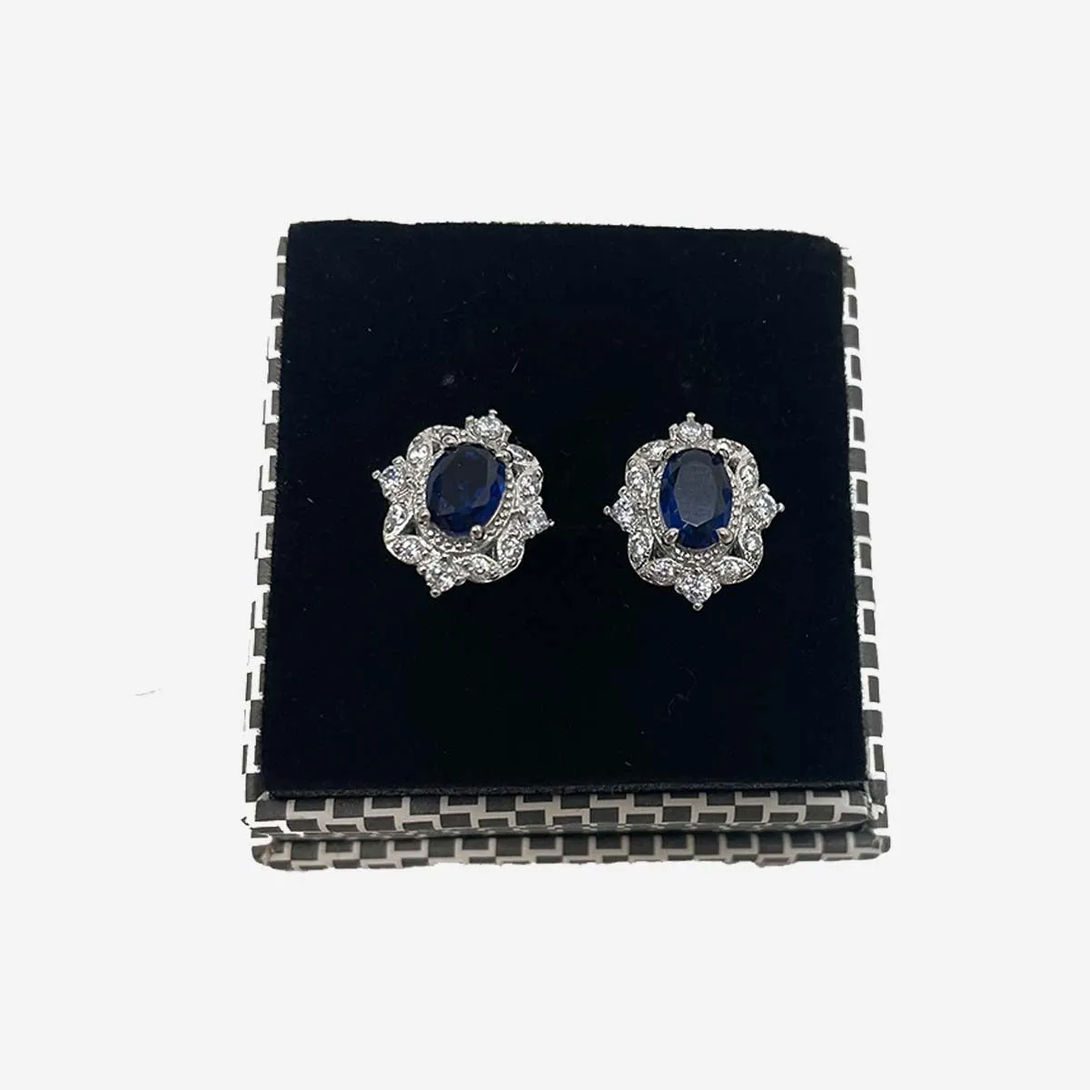 SAPPHIRE PEAR STUD EARRINGS