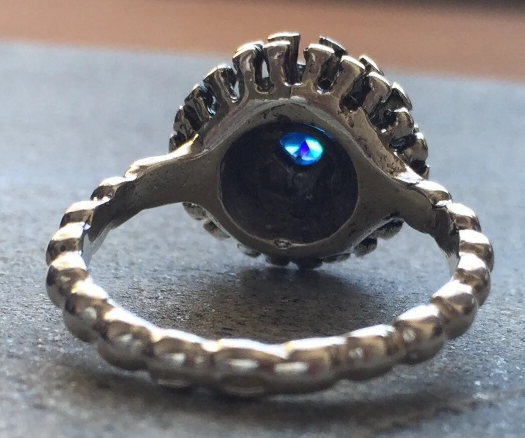 Sapphire Ring - Blue Sphere Ring - Vintage Berry Ring