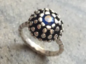 Sapphire Ring - Blue Sphere Ring - Vintage Berry Ring