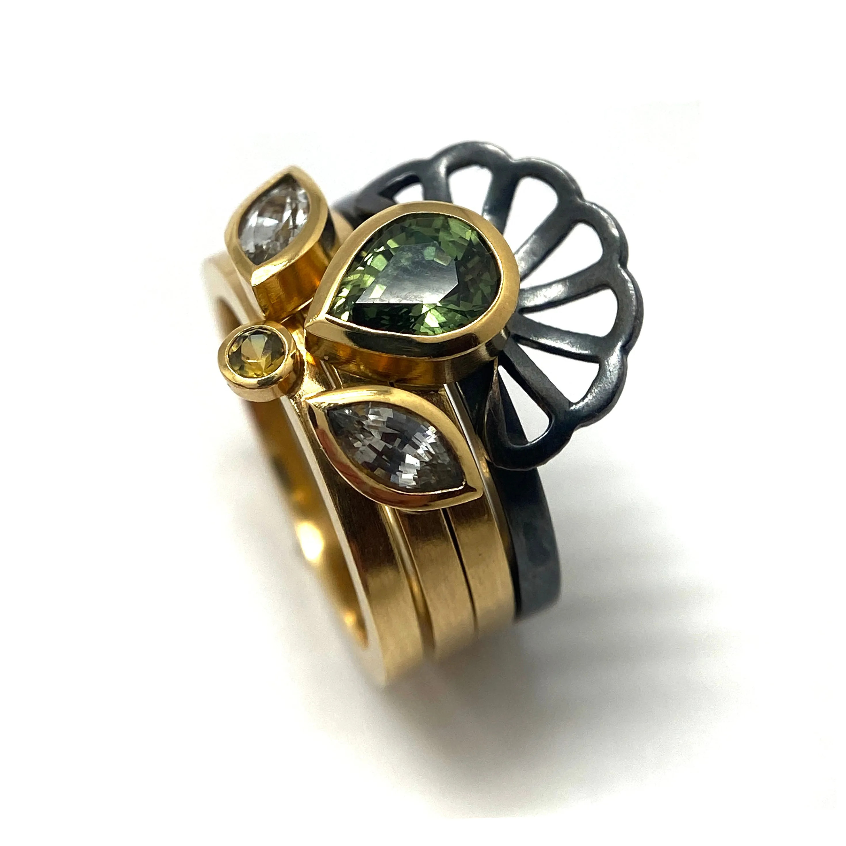 Sapphire Stacking Ring Set