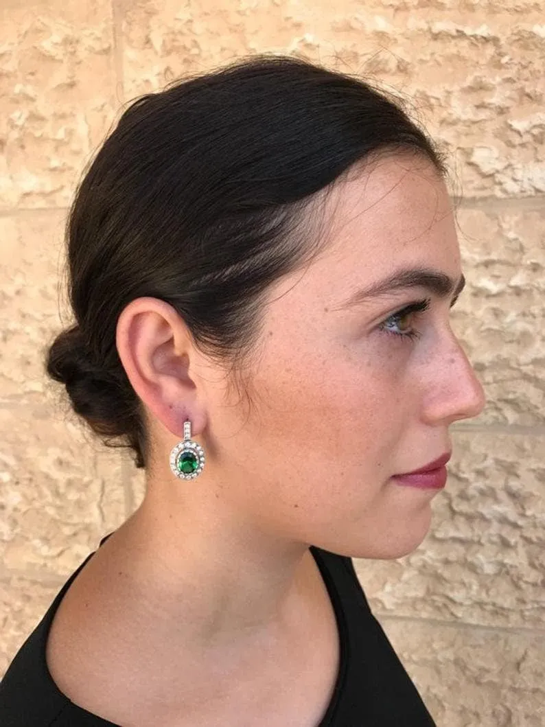 Sapphire Victorian Earrings - Vintage Sapphire Earrings - Blue Drop Earrings