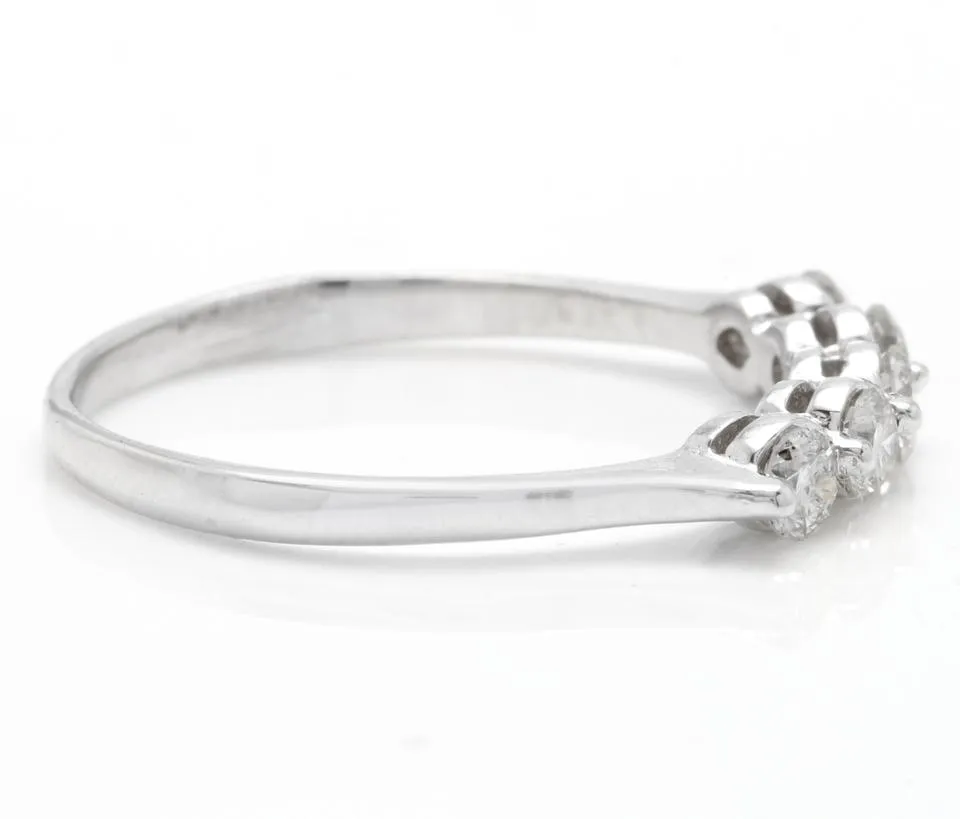 Splendid 0.90 Carats Natural Diamond 14K Solid White Gold Ring