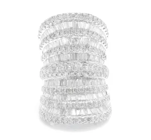 Splendid 5.50 Carats Natural Diamond 14K Solid White Gold Ring