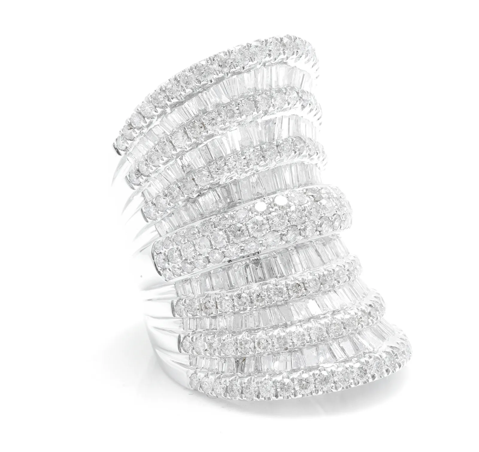 Splendid 5.50 Carats Natural Diamond 14K Solid White Gold Ring