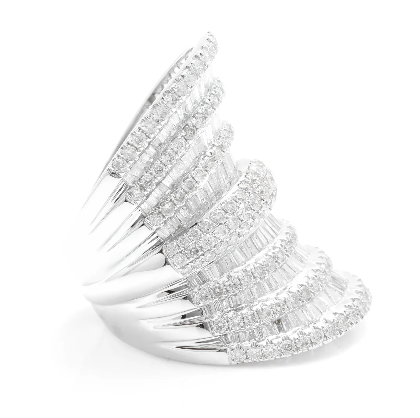 Splendid 5.50 Carats Natural Diamond 14K Solid White Gold Ring