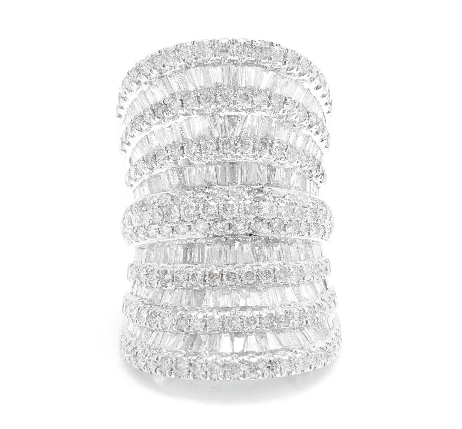 Splendid 5.50 Carats Natural Diamond 14K Solid White Gold Ring