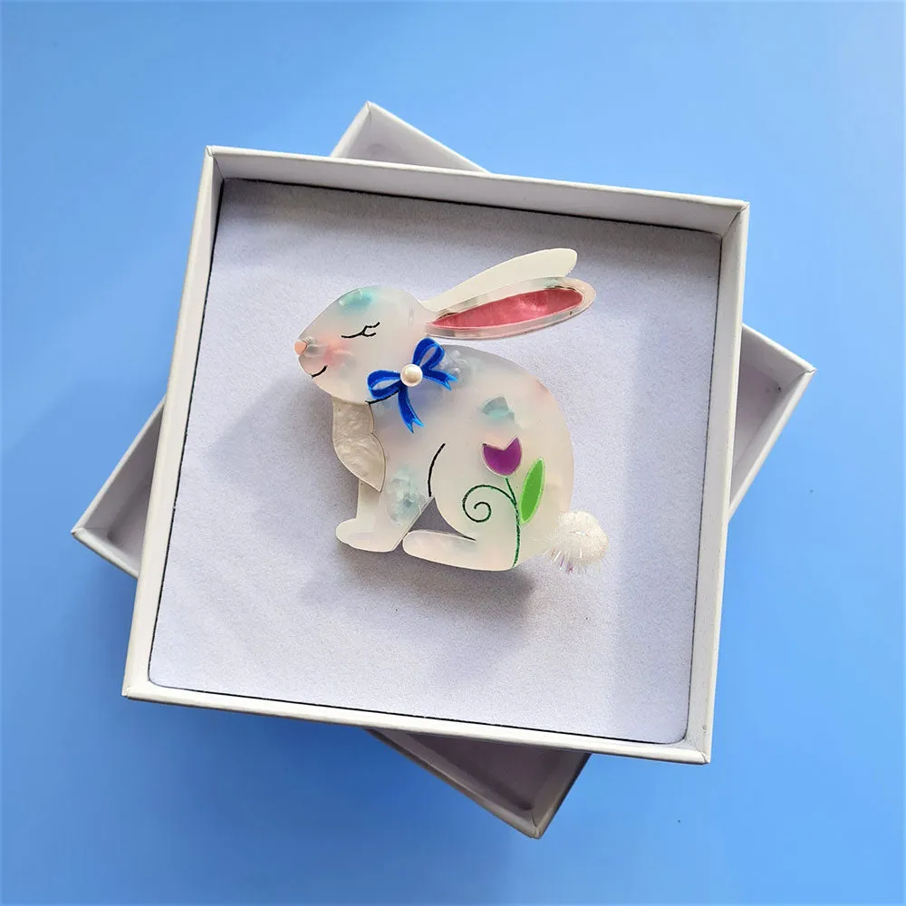 Spring Bunny Brooch by Cherryloco Jewellery - 14956-B