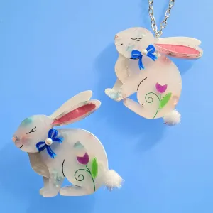 Spring Bunny Brooch by Cherryloco Jewellery - 14956-B