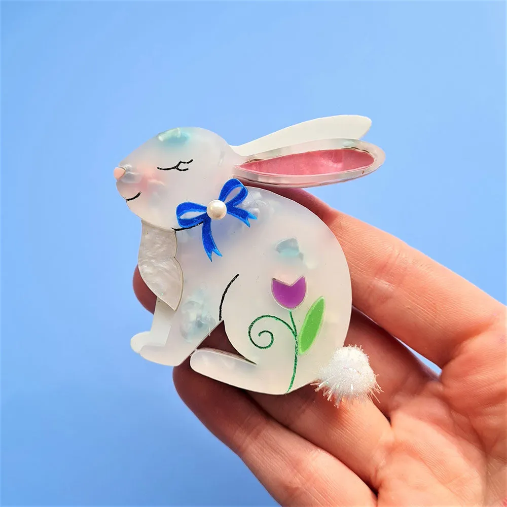 Spring Bunny Brooch by Cherryloco Jewellery - 14956-B