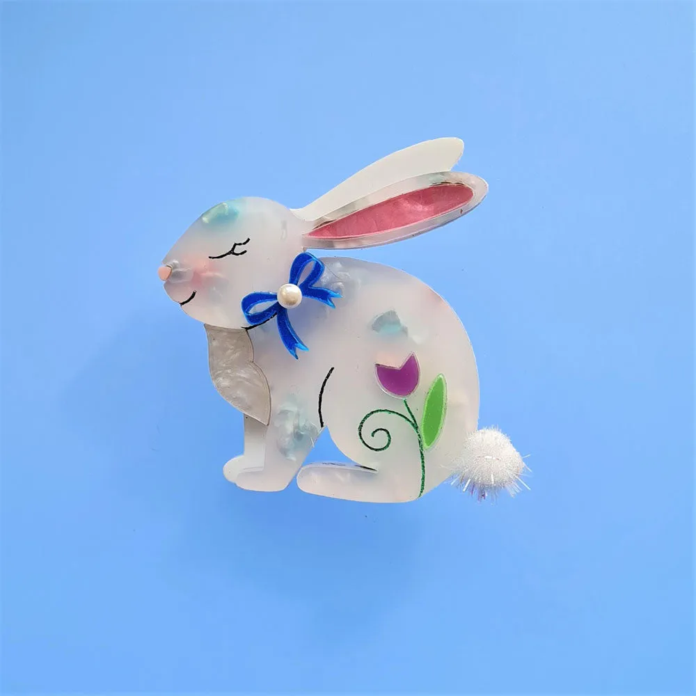Spring Bunny Brooch by Cherryloco Jewellery - 14956-B