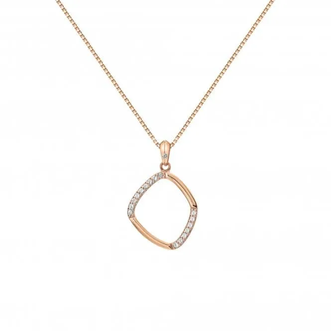 Sterling Silver Rose Gold Behold White Topaz Large Pendant DP783