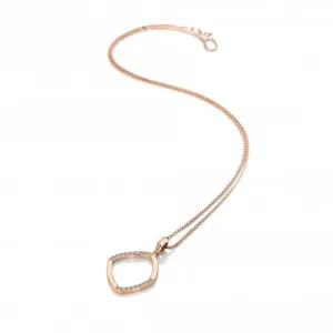 Sterling Silver Rose Gold Behold White Topaz Large Pendant DP783