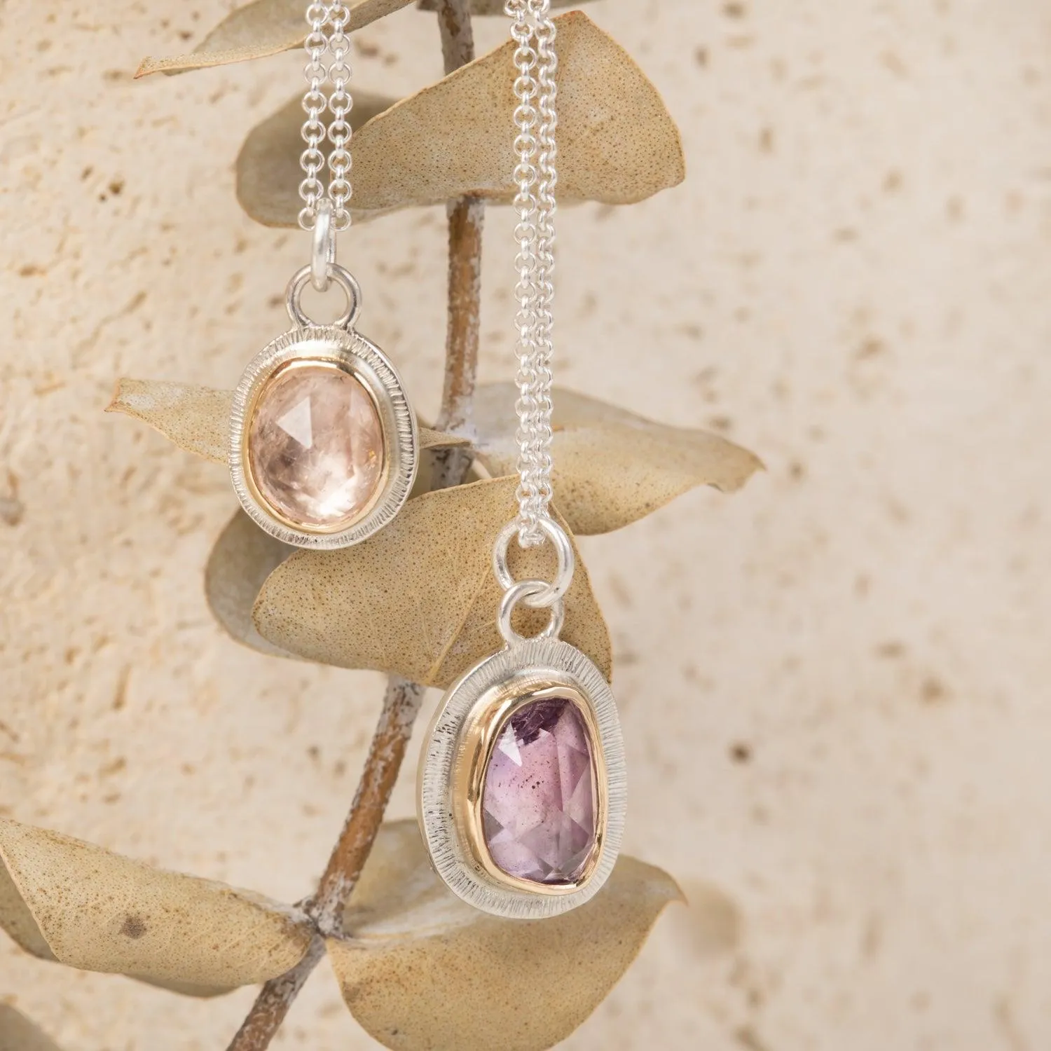 Sumi -  Lilac amethyst pendants