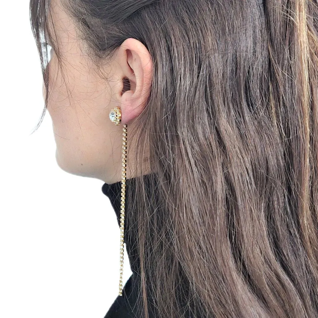Swarovski Crystals Rosetta Long Drop Earrings