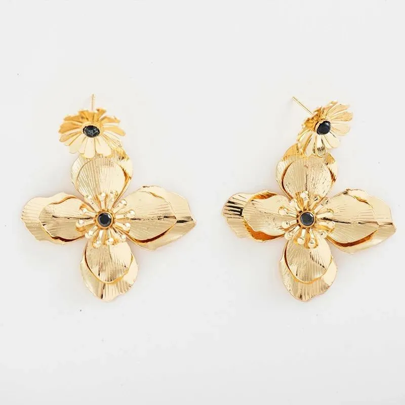 Tammi Double Flower Drop Earrings