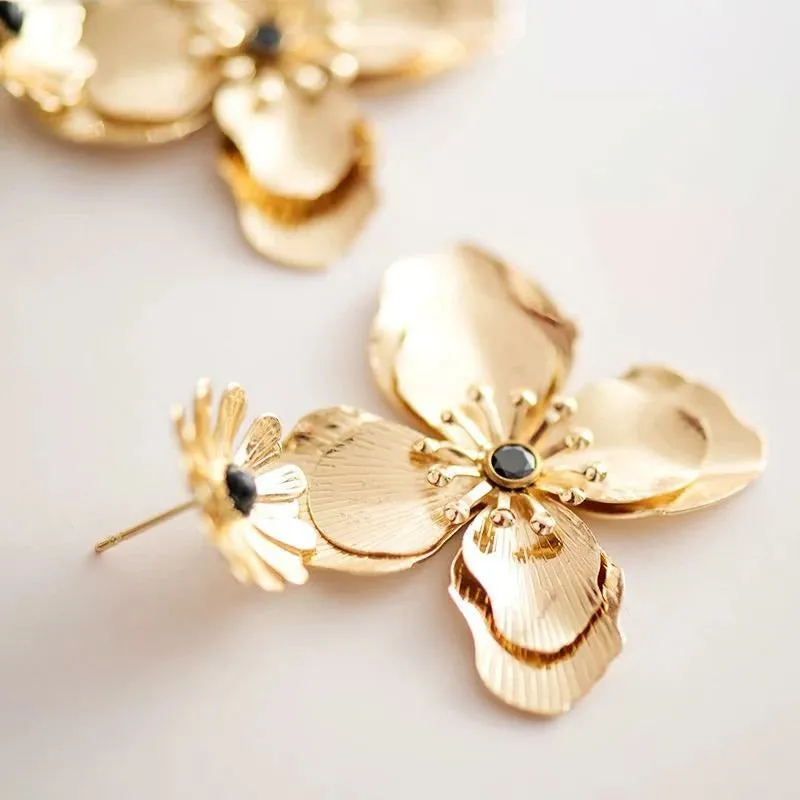 Tammi Double Flower Drop Earrings