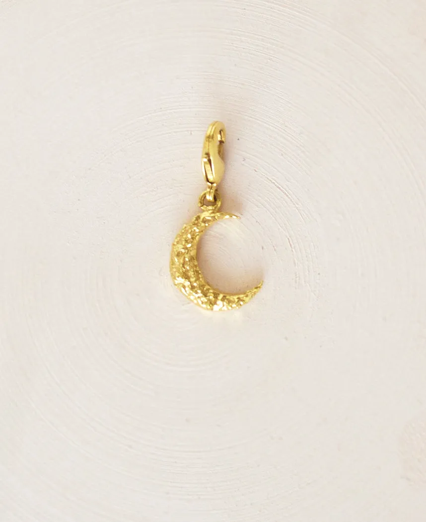 Textured Moon Charm