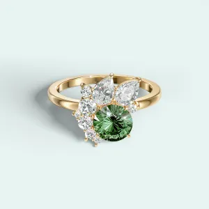 The Estrella Ring - Diamonds   Emerald