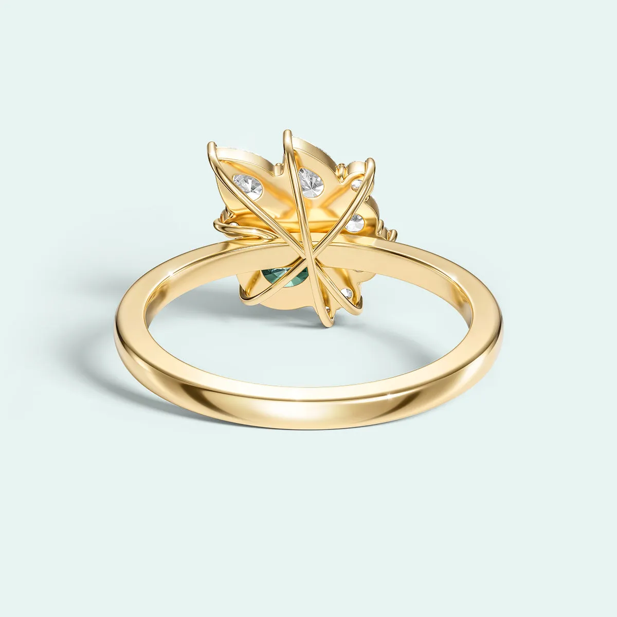 The Estrella Ring - Diamonds   Emerald