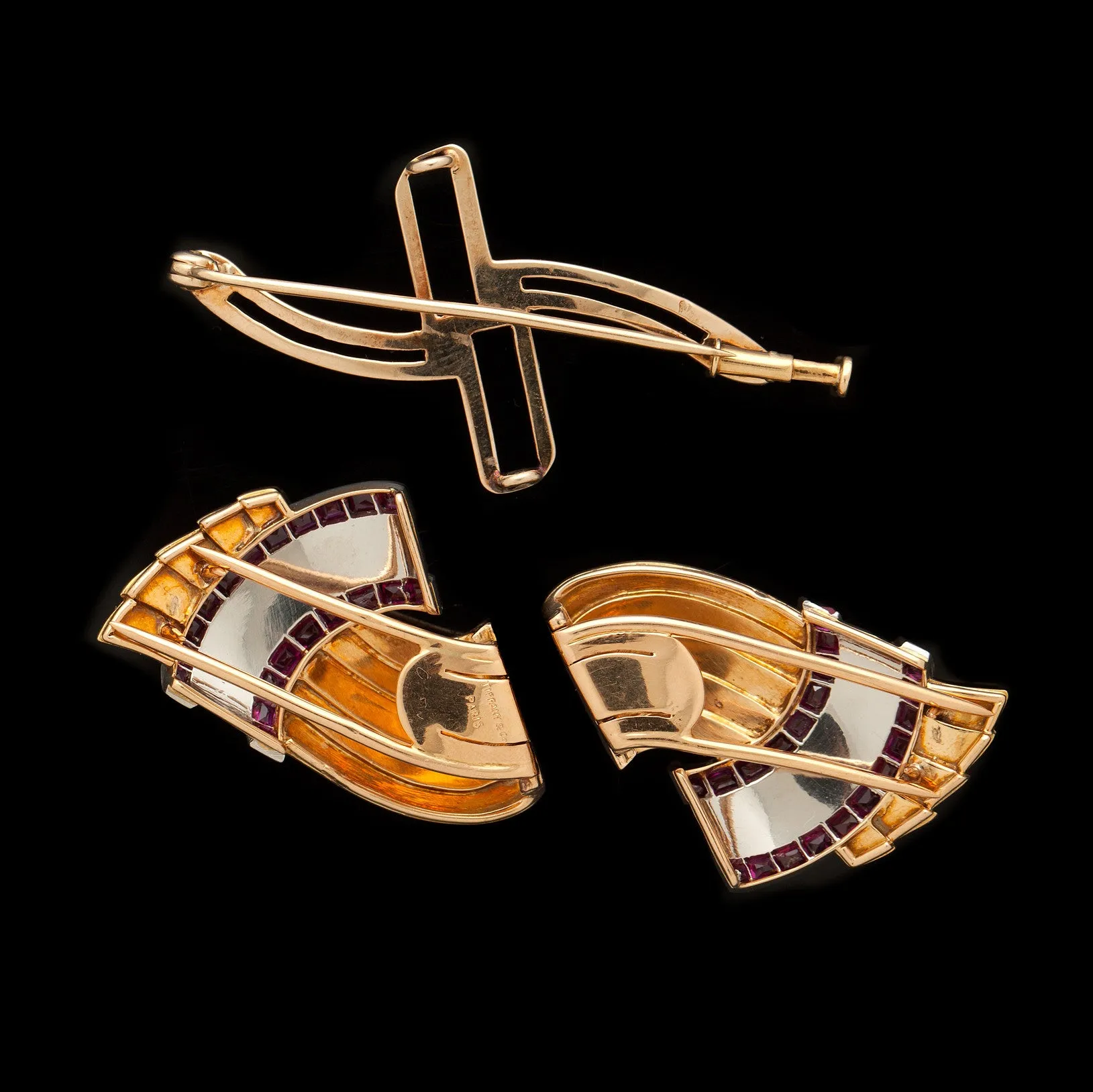 Tiffany & Co. Retro Ruby Jewelry Suite, French, circa 1940s