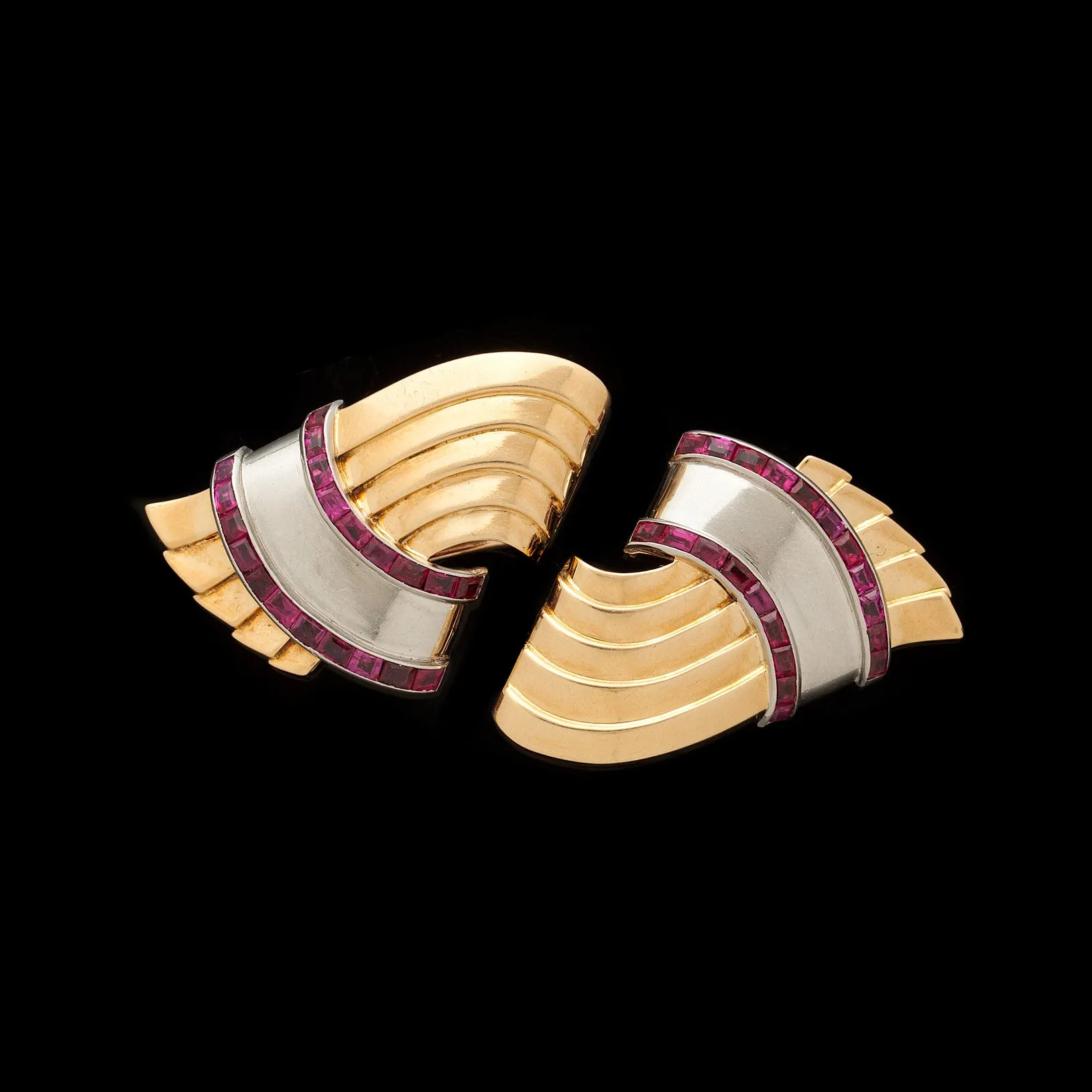 Tiffany & Co. Retro Ruby Jewelry Suite, French, circa 1940s