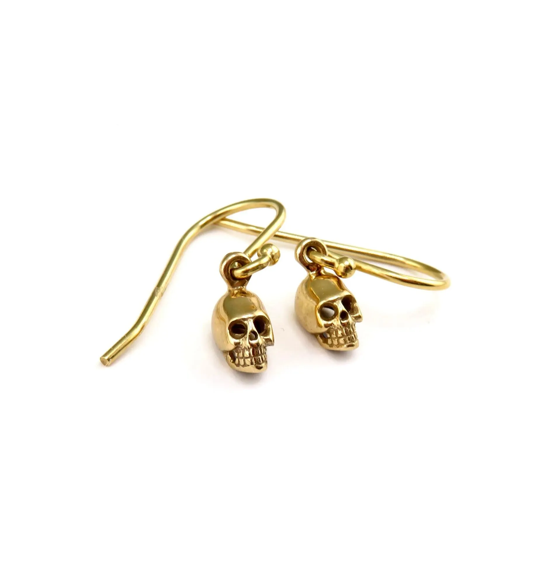 Tiny Skull Earrings - Gold
