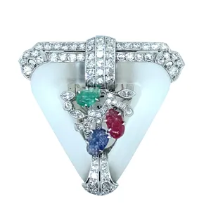 Tutti frutti, Art Déco, platinum, diamond, ruby, sapphire and emerald brooch, 1930.