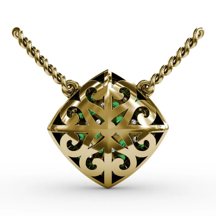 Up The Glam Emerald And Diamond Pendant
