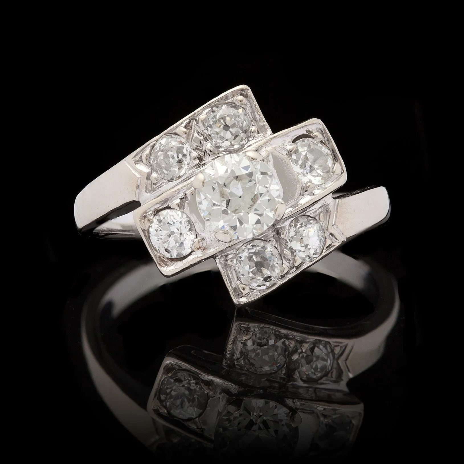 Vintage European Cut Diamond Ring, circa 1930s