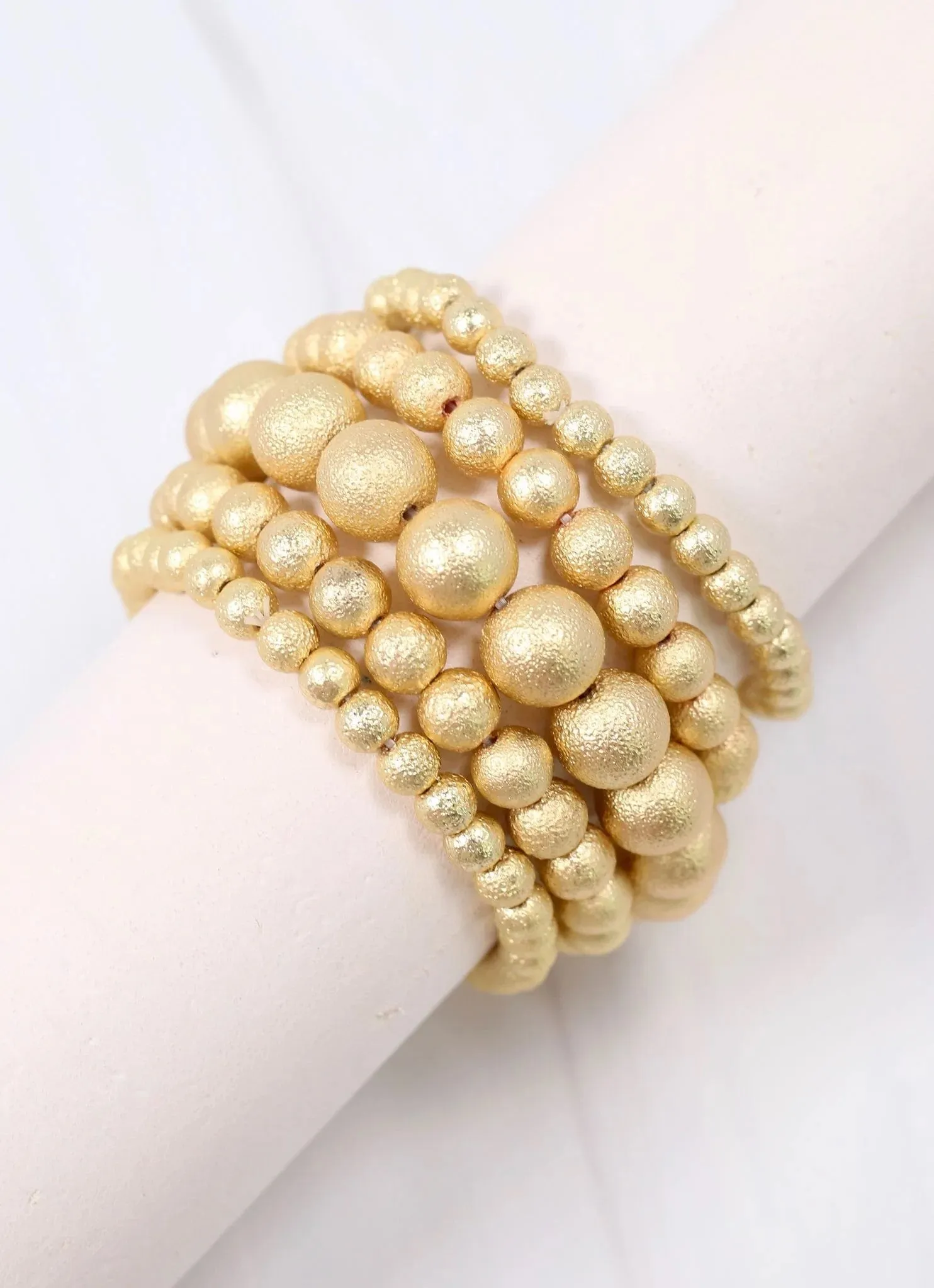 Walton Textured Bracelet Set MATTE GOLD