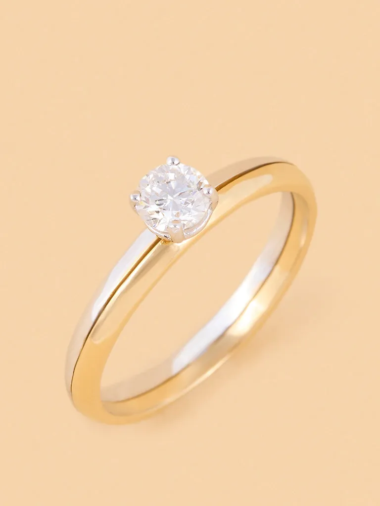 Westside X Pome Classic Dual Tone Solitaire Lab Diamond Ring
