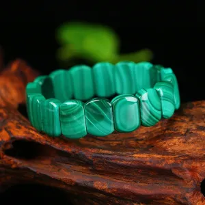 Women's Clear Textured Malachite Bracelet