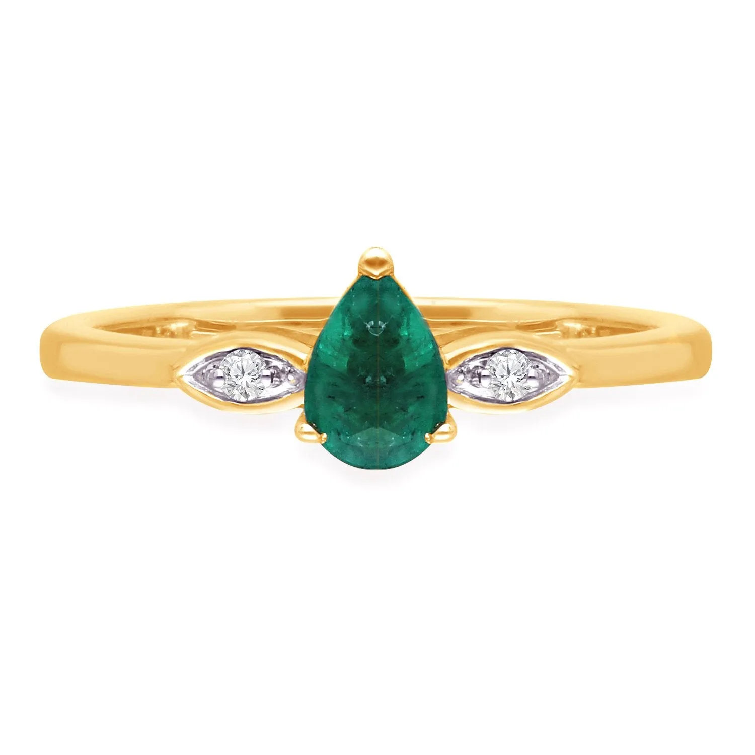 Yellow Gold Emerald & Diamond Heirloom Ring