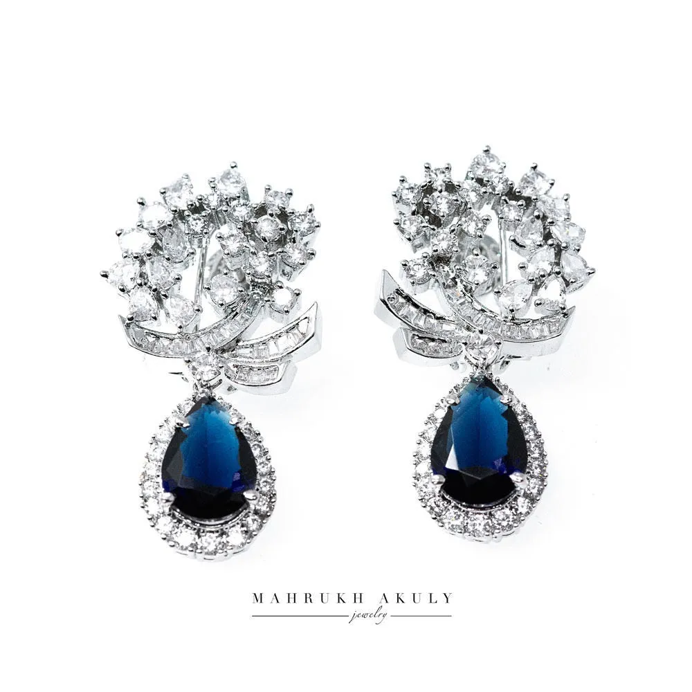 Zirconia gemstone drop earrings