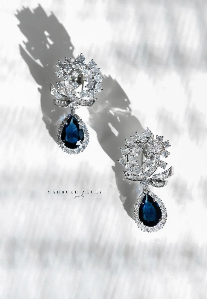 Zirconia gemstone drop earrings